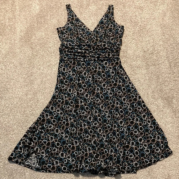 Karin Stevens black patterned sleeveless dress 8 - Picture 11 of 15